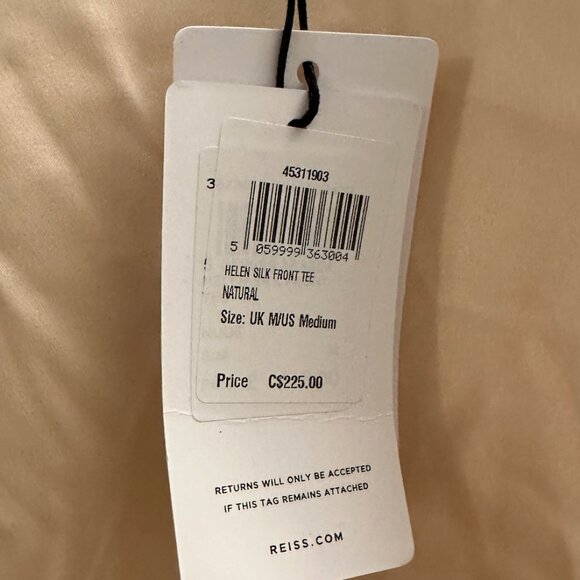 REISS - Helen Silk Front Crew Neck T-Shirt - Picture 2 of 5